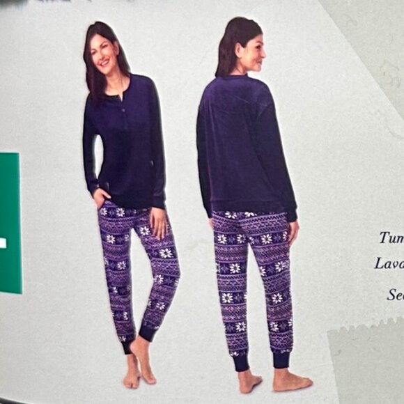 Nautica Women's 2-piece Pajama Lounger Set Size XL Blue Cozy Soft Fleece (NEW) - Picture 8 of 12